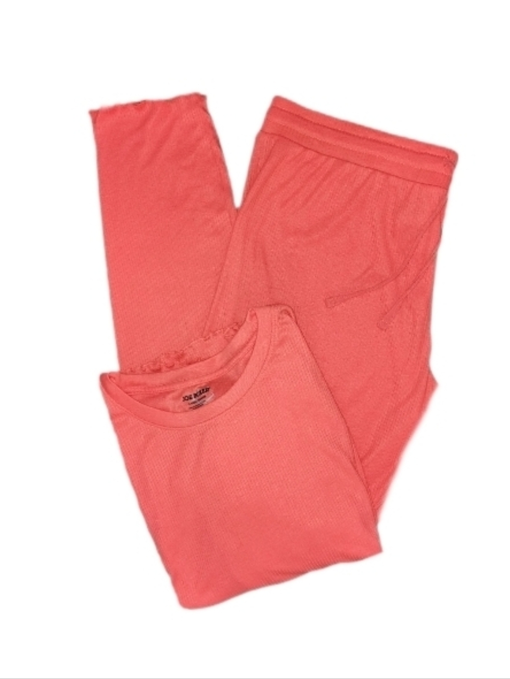 Joe Boxer Ribbed Pajama Set Coral Size L - Picture 2 of 12